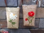 Túi cói dây đeo thêu hoa nhỏ xinh (10cm x 20cm)