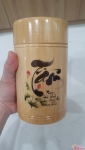 Bình trà tre in chữ thư pháp (cao 15cm)
