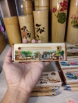 Hộp bút và bút tre in cảnh Việt Nam 6x16cm