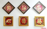Tranh đồng chữ combo 3 chữ Phúc - Lộc - Thọ 40x40cm