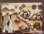 Tranh Gạo Rang Lưu Niệm Việt Nam (35cmx45cm)