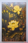 Tranh sơn mài cảnh hoa sen khổ lớn (50x80cm)