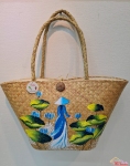 Túi xách cỏ bàng - áo dài Việt Nam (dài 45cm, cao 26cm, rộng 12cm, quai 26cm)