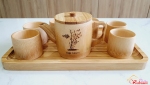 Ấm trà tre mỹ nghệ - Khay vuông(D30cm x R20cm x C10cm)